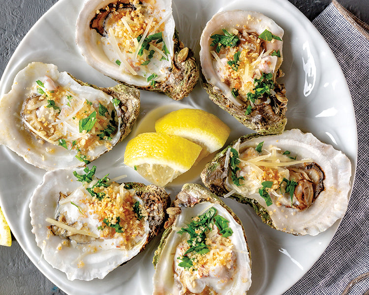 Broiled Lemon & Mustard Crusted Oyster