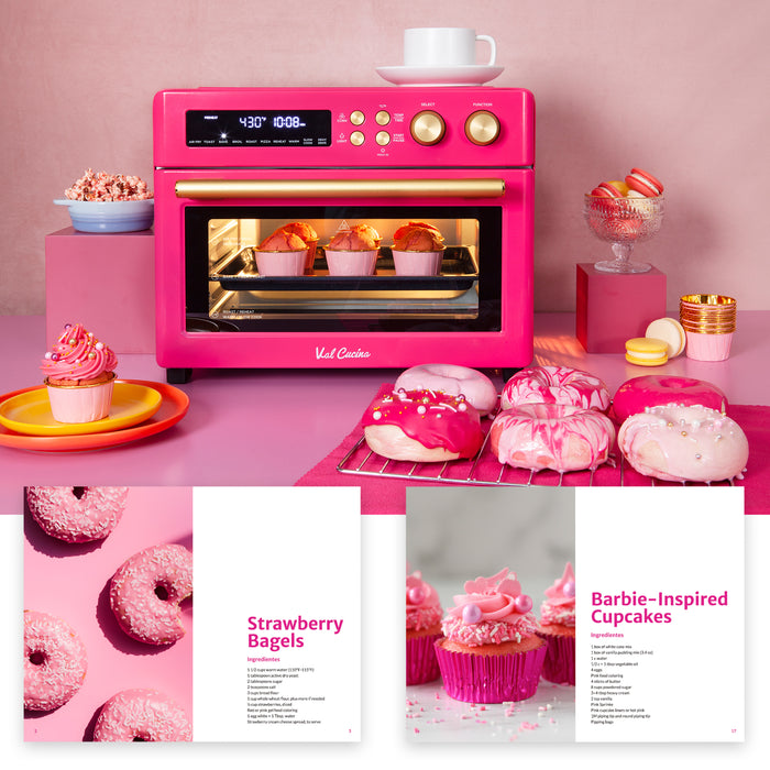 VAL CUCINA 10-IN-1 AIR FRYER TOASTER OVEN - HOT PINK