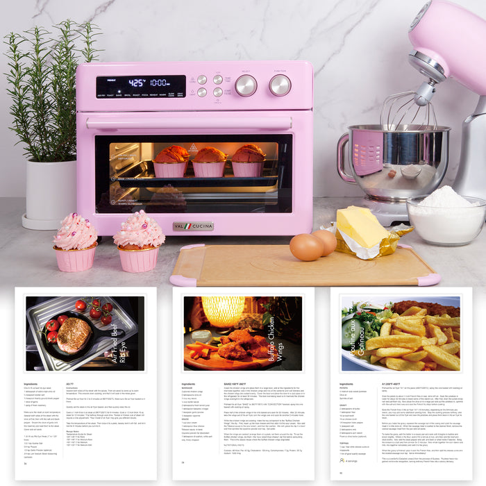 FINAL SALE - VAL CUCINA 10-IN-1 AIR FRYER TOASTER OVEN - CLASSIC PINK (Refurbished)