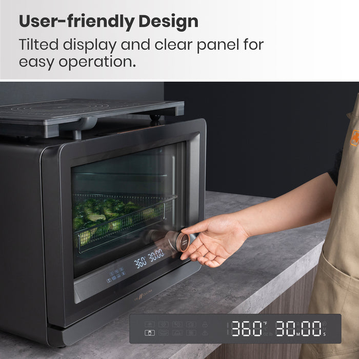 NEW ARRIVAL - VAL CUCINA 7-IN-1 STEAM CONVECTION AIR FRYER OVEN - MATTE BLACK