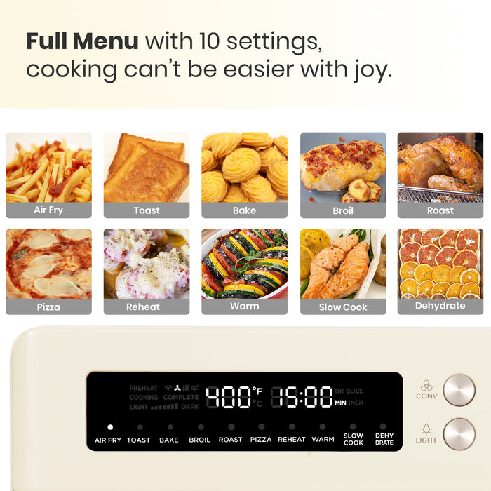 VAL CUCINA 10-IN-1 EXTRA LARGE AIR FRYER TOASTER OVEN - ALMOND CREAM