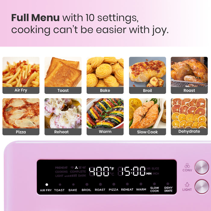 FINAL SALE - VAL CUCINA 10-IN-1 AIR FRYER TOASTER OVEN - CLASSIC PINK (Refurbished)