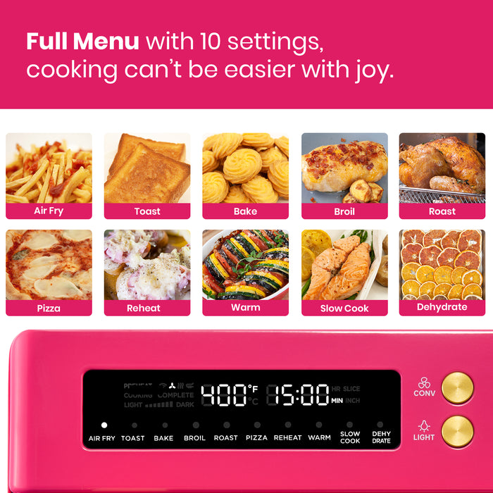 VAL CUCINA 10-IN-1 AIR FRYER TOASTER OVEN - HOT PINK (Refurbished)