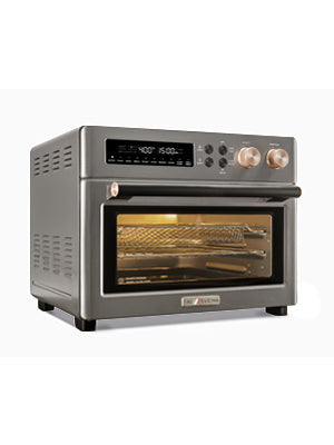 VAL CUCINA 10-IN-1 AIR FRYER TOASTER OVEN- METALLIC GREY STAINLESS STEEL