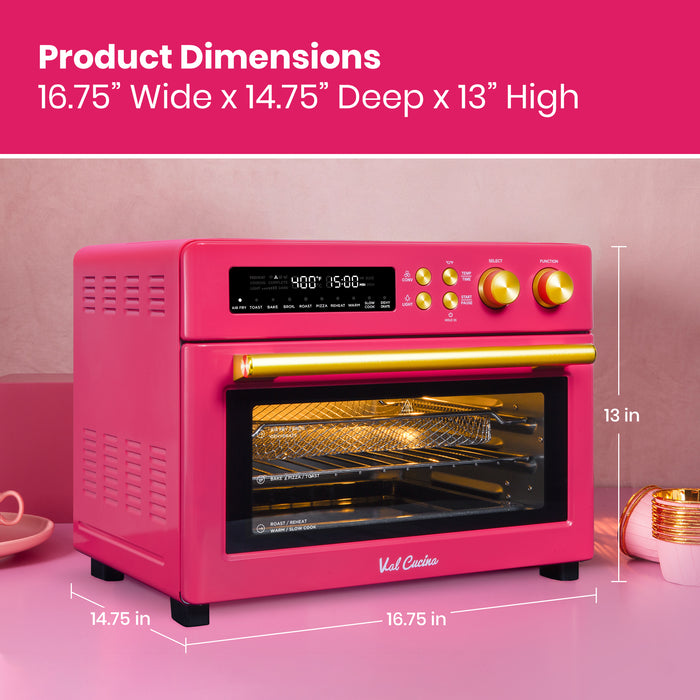 VAL CUCINA 10-IN-1 AIR FRYER TOASTER OVEN - HOT PINK (Refurbished)