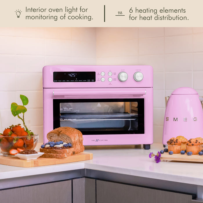 FINAL SALE - VAL CUCINA 10-IN-1 AIR FRYER TOASTER OVEN - CLASSIC PINK (Refurbished)