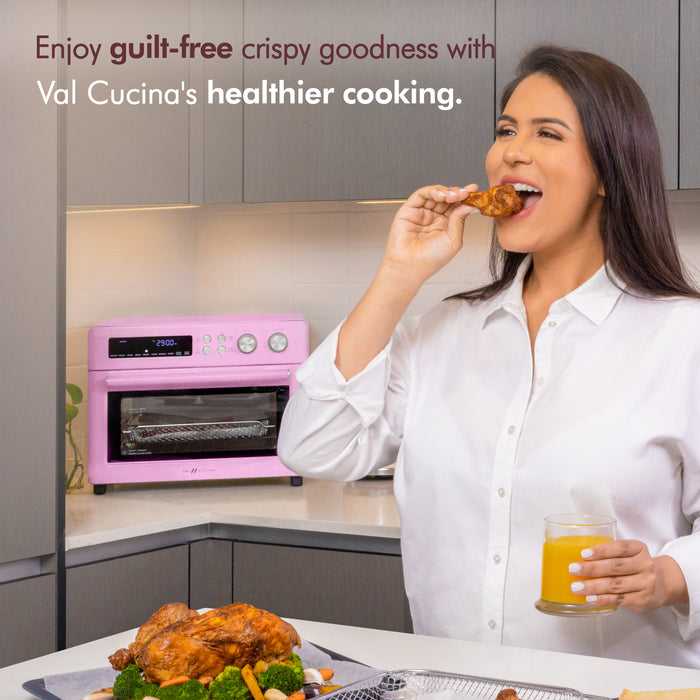 FINAL SALE - VAL CUCINA 10-IN-1 AIR FRYER TOASTER OVEN - CLASSIC PINK (Refurbished)