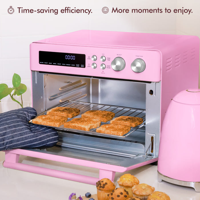 FINAL SALE - VAL CUCINA 10-IN-1 AIR FRYER TOASTER OVEN - CLASSIC PINK (Refurbished)