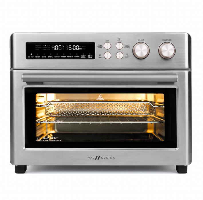 VAL CUCINA 10-IN-1 AIR FRYER TOASTER OVEN -  BRUSHED STAINLESS STEEL