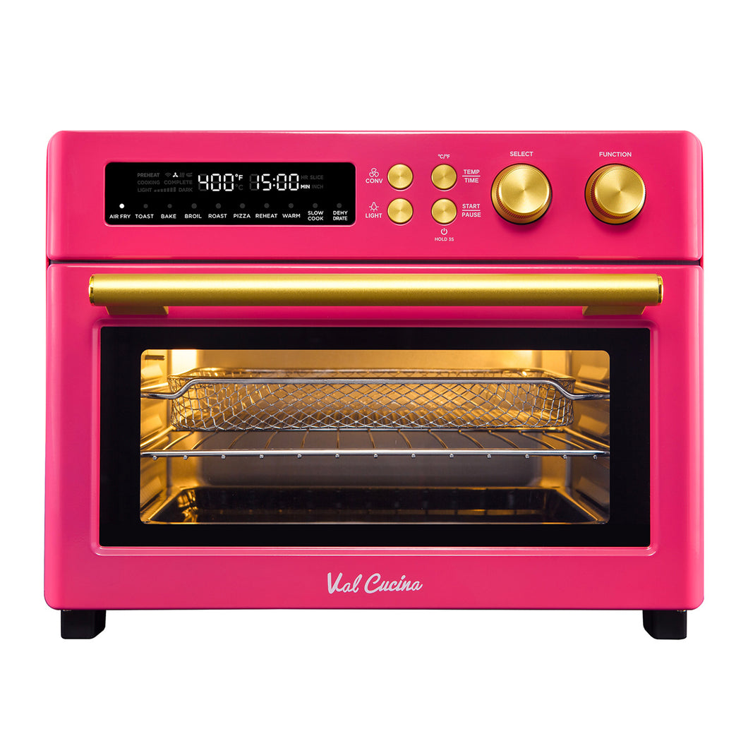 NEW ARRIVAL - VAL CUCINA 10-in-1 Air Fryer Toaster Oven - Bright Pink
