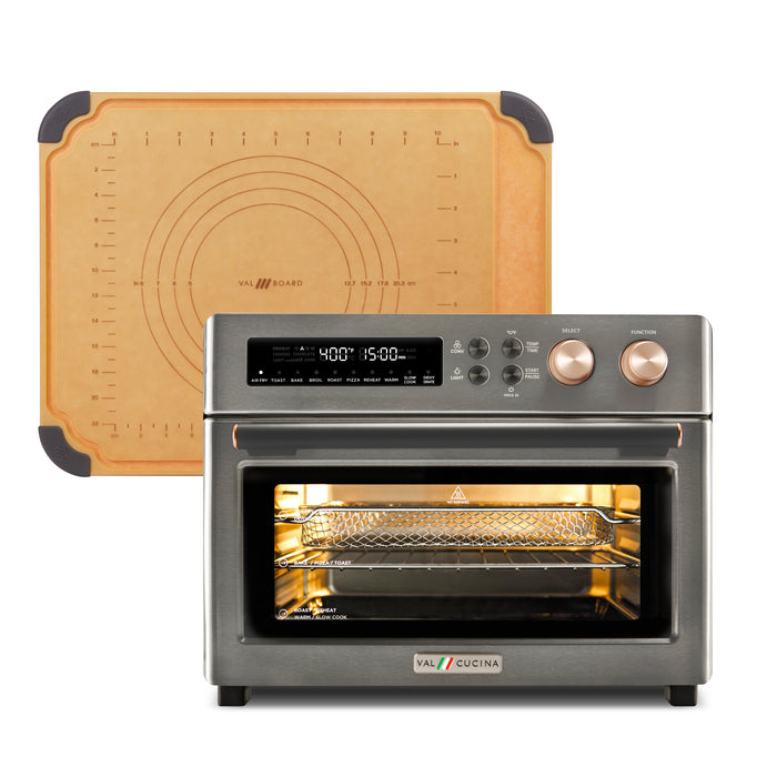 AIR FRYER TOASTER OVEN & CUTTING PASTRY BOARD - BLACK MATTE